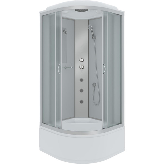 Гидробокс Niagara Classic 100x100 см NG-2309-14G, серебро/матовое (безсиликоновая сборка) - фото 