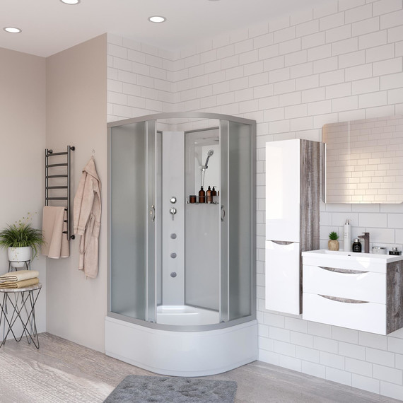 Гидробокс Niagara Classic 120x80 см NG-2310-14LBKG, серебро/матовое (безсиликоновая сборка) - фото 3