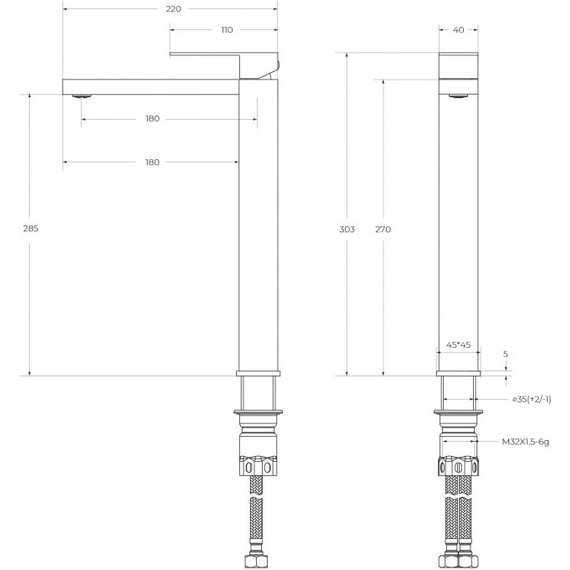 Смеситель для раковины высокий Cezares SLIDER-LC-IN-W0, сатин, Цвет производителя: сатин - фото 5