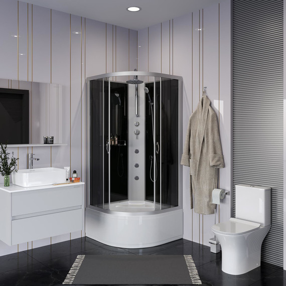 Гидробокс Niagara Classic 100x100 см NG-2509-14BKTG, серебро/тонированное (безсиликоновая сборка) - фото 3