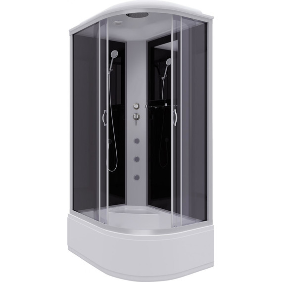 Гидробокс Niagara Classic 120x80 см NG-2510-14LG, серебро/тонированное (безсиликоновая сборка) - фото 