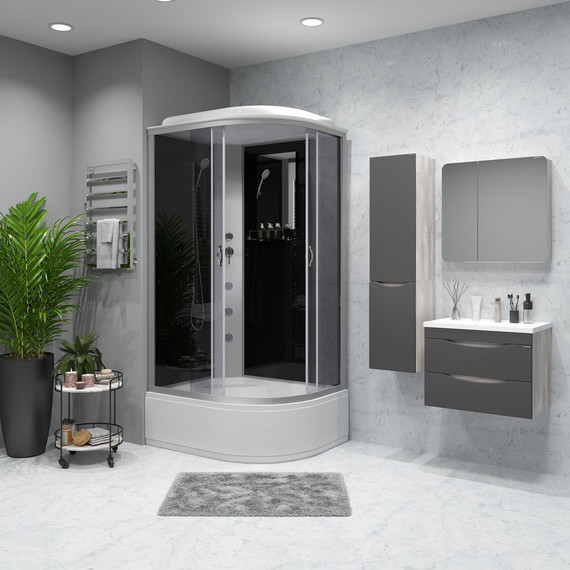 Гидробокс Niagara Classic 120x80 см NG-2510-14LG, серебро/тонированное (безсиликоновая сборка) - фото 3