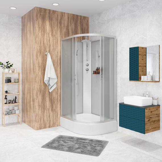 Душевая кабина Niagara Classic 100x80 см NG-33084-14LBKT, серебро/матовое (безсиликоновая сборка) - фото 3