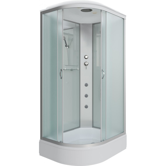 Гидробокс Niagara Classic 100x80 см NG-33084-14RG, серебро/матовое (безсиликоновая сборка) - фото 