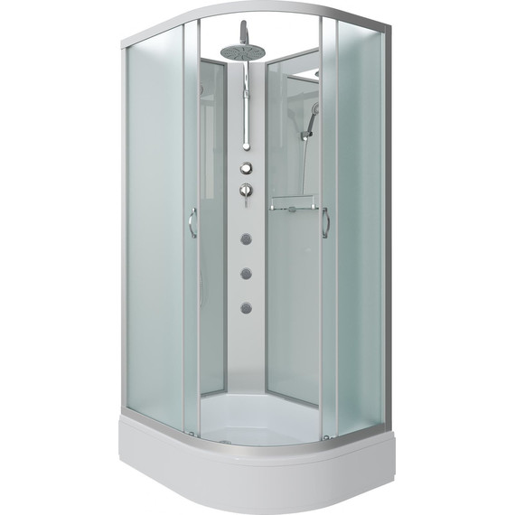Гидробокс Niagara Classic 110x80 см NG-33184-14LBKTG, серебро/матовое (безсиликоновая сборка) - фото 