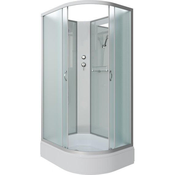 Душевая кабина Niagara Classic 120x90 см NG-33294-14LBK, серебро/матовое (безсиликоновая сборка) - фото 