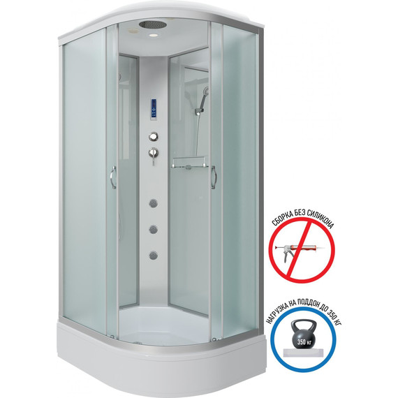 Гидробокс Niagara Classic 120x90 см NG-33294-14LF, серебро/матовое (безсиликоновая сборка) - фото 2