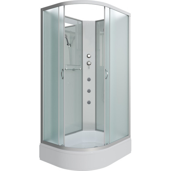Гидробокс Niagara Classic 100x90 см NG-33094-14RBKG, серебро/матовое (безсиликоновая сборка) - фото 