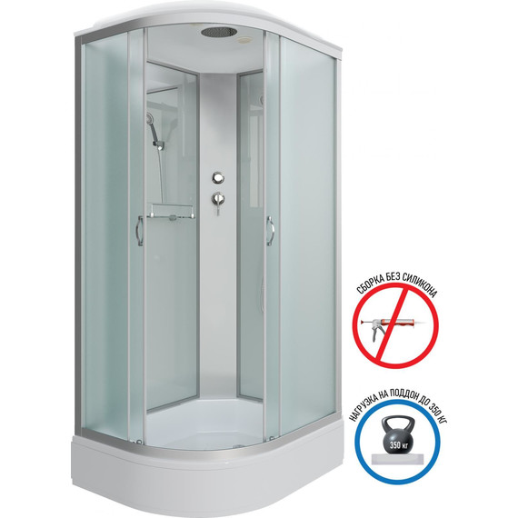 Душевая кабина Niagara Classic 110x80 см NG-33184-14R, серебро/матовое (безсиликоновая сборка) - фото 2