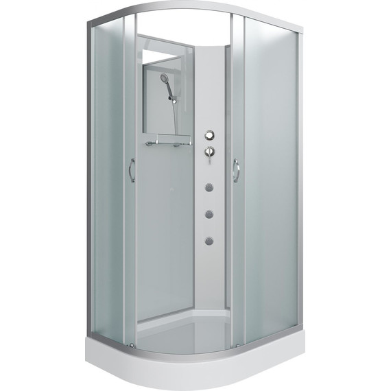Гидробокс Niagara Classic 120x80 см NG-3312-14RBKG, серебро/матовое (безсиликоновая сборка) - фото 