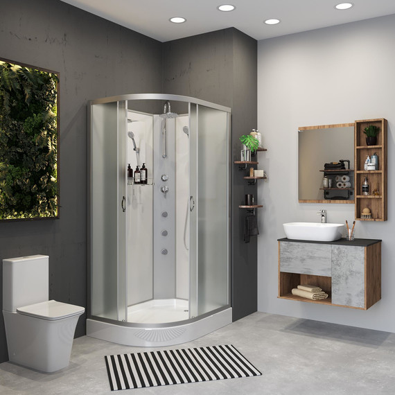 Гидробокс Niagara Classic 120x80 см NG-3312-14RBKTG, серебро/матовое (безсиликоновая сборка) - фото 3