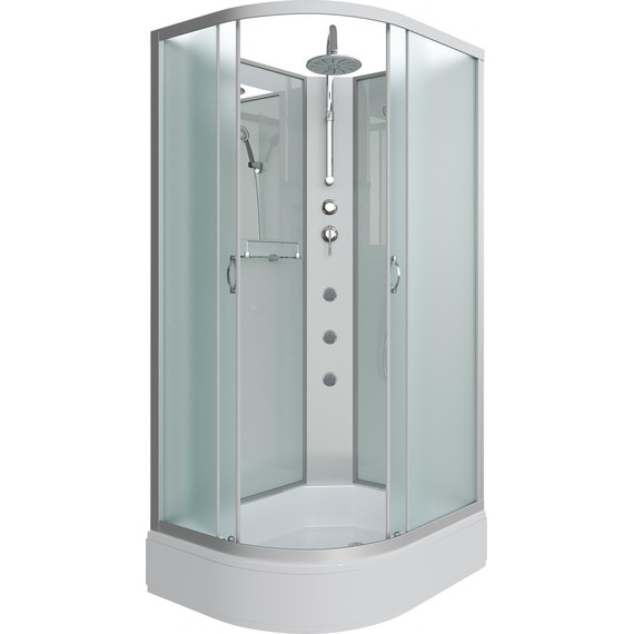 Гидробокс Niagara Classic 90x70 см NG-33974-14RBKTG, серебро/матовое (безсиликоновая сборка) - фото 