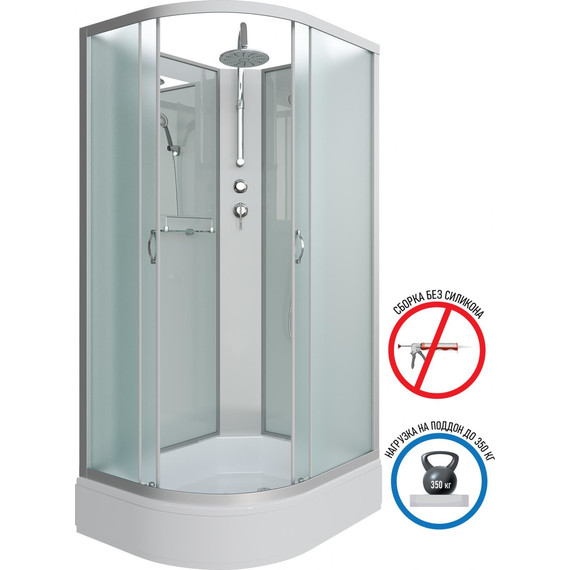 Душевая кабина Niagara Classic 90x70 см NG-33974-14RBKT, серебро/матовое (безсиликоновая сборка) - фото 2