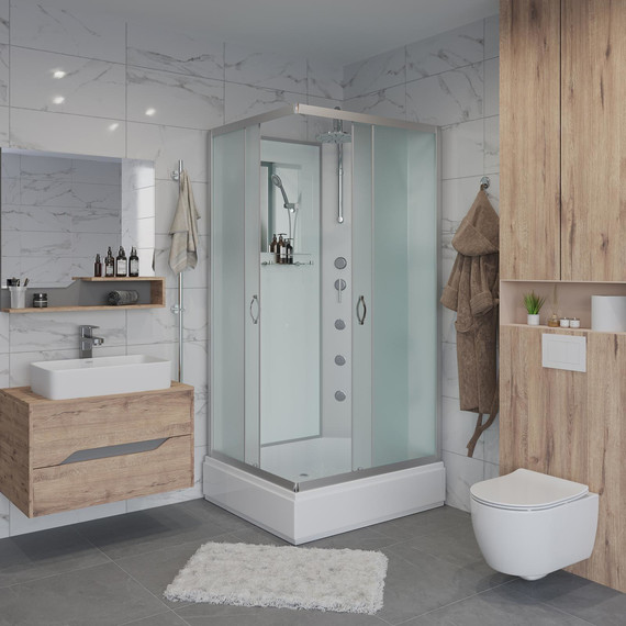 Гидробокс Niagara Classic 90x80 см NG-33984-14QBKTG, серебро/матовое (безсиликоновая сборка) - фото 3