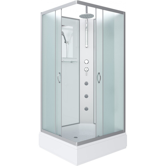 Гидробокс Niagara Classic 90x80 см NG-33984-14QBKTG, серебро/матовое (безсиликоновая сборка) - фото 