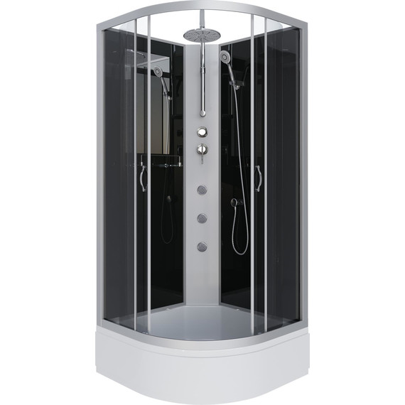 Гидробокс Niagara Classic 100x100 см NG-3502-14BKTG, серебро/тонированное (безсиликоновая сборка) - фото 