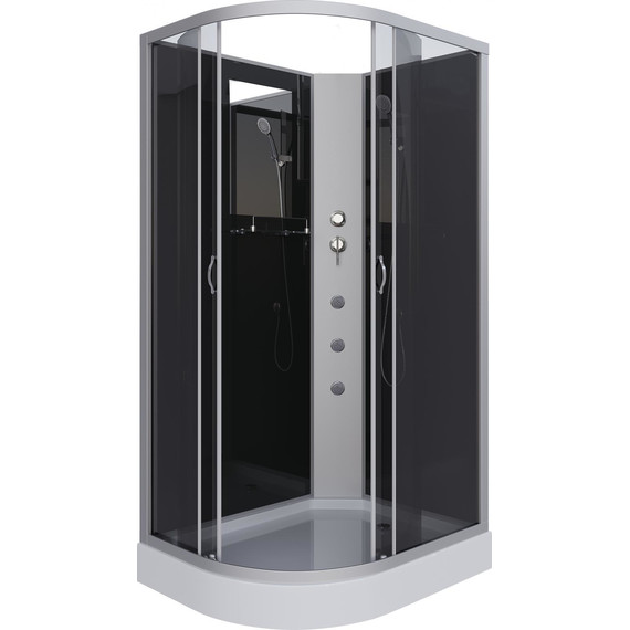 Гидробокс Niagara Classic 120x80 см NG-3512-14RBKG, серебро/тонированное (безсиликоновая сборка) - фото 