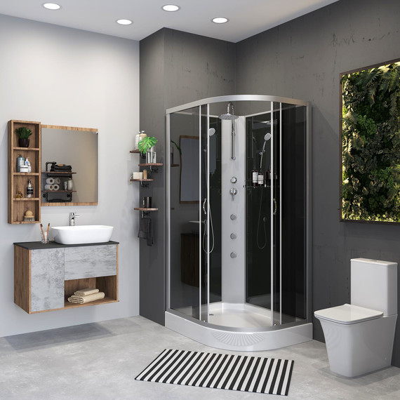 Гидробокс Niagara Classic 120x80 см NG-3512-14LBKTG, серебро/тонированное (безсиликоновая сборка) - фото 3