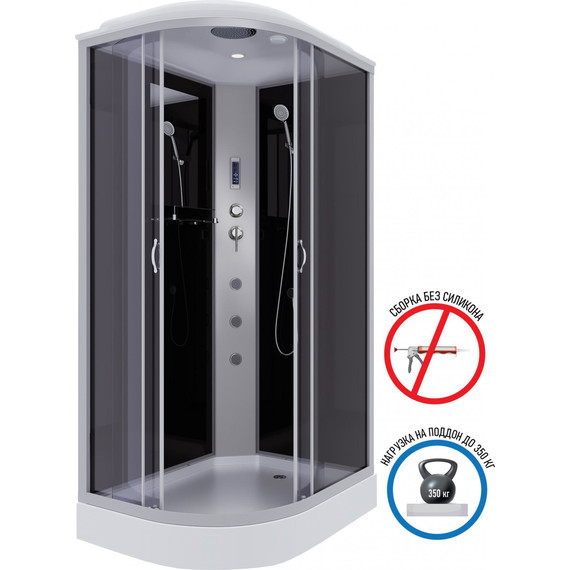 Гидробокс Niagara Classic 120x80 см NG-3512-14RF, серебро/тонированное (безсиликоновая сборка) - фото 2