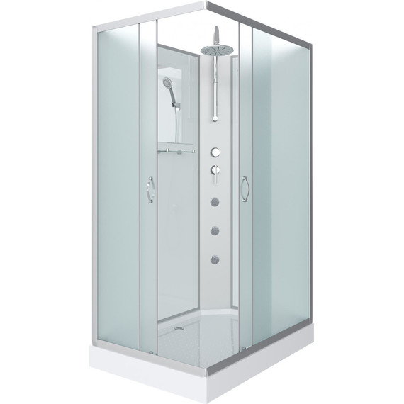 Гидробокс Niagara Classic 90x70 см NG-43975-14QBKTG, серебро/матовое (безсиликоновая сборка) - фото 