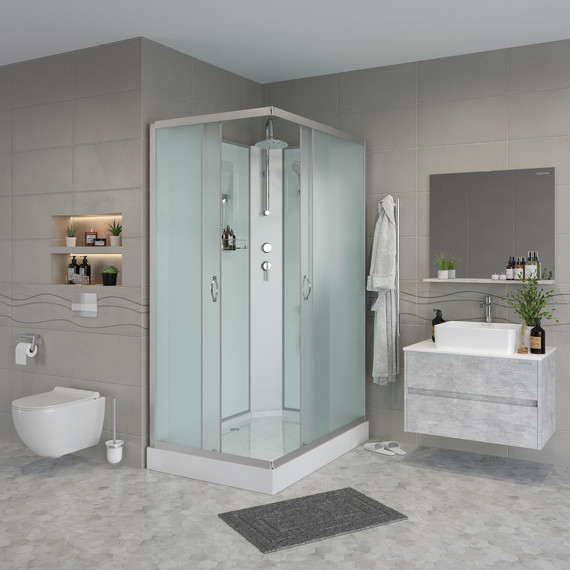 Душевая кабина Niagara Classic 110x80 см NG-43185-14QBKT, серебро/матовое (безсиликоновая сборка) - фото 3