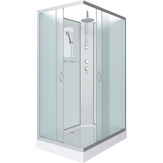 Душевая кабина Niagara Classic 90x70 см NG-43975-14QBKT, серебро/матовое (безсиликоновая сборка) - фото 