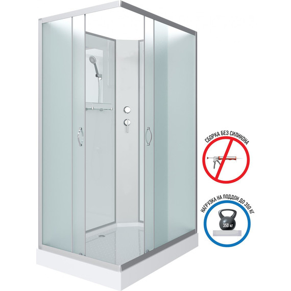 Душевая кабина Niagara Classic 110x80 см NG-43185-14QBK, серебро/матовое (безсиликоновая сборка) - фото 2