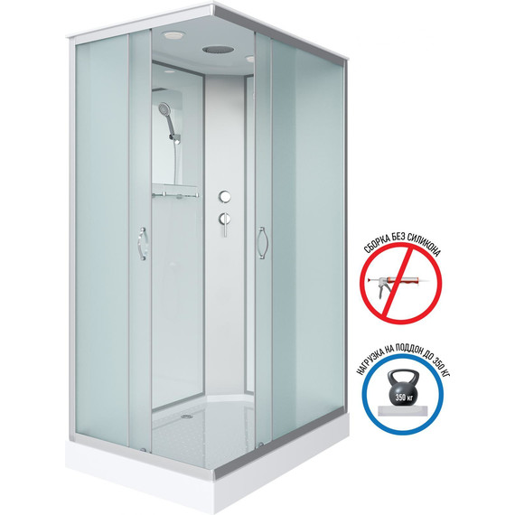 Душевая кабина Niagara Classic 90x70 см NG-43975-14Q, серебро/матовое (безсиликоновая сборка) - фото 2