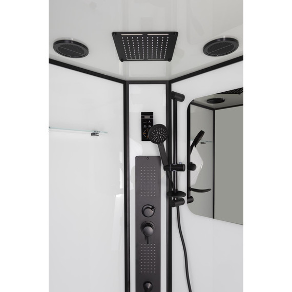 Гидробокс Niagara Premium 100x100 см NG-6902-01G BLACK, матовый черный/тонированное (безсиликоновая сборка) - фото 4