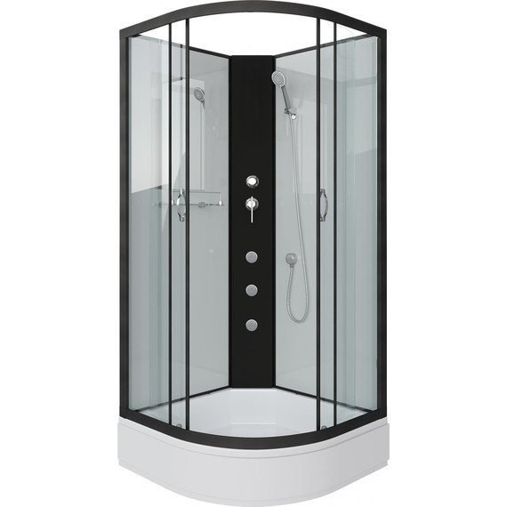 Гидробокс Niagara Classic 100x100 см NG-6702-14BKG, чёрный/прозрачное (безсиликоновая сборка) - фото 