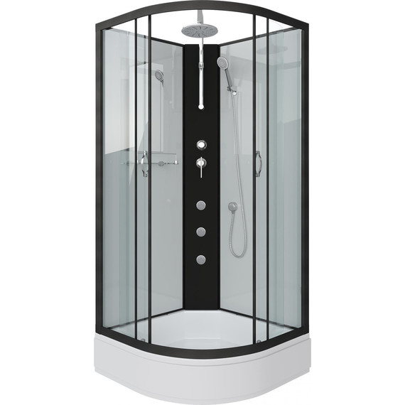 Гидробокс Niagara Classic 100x100 см NG-6702-14BKTG, чёрный/прозрачное (безсиликоновая сборка) - фото 