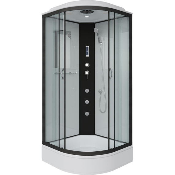 Гидробокс Niagara Classic 100x100 см NG-6702-14F, чёрный/прозрачное (безсиликоновая сборка) - фото 