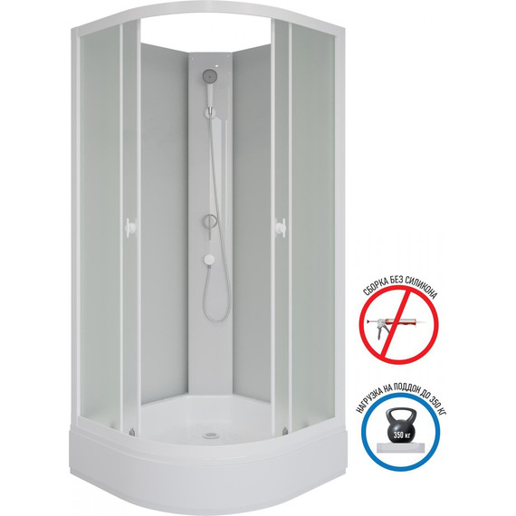 Душевая кабина Niagara Promo 80x80 см P80/26/MT/BK, белый/матовое (безсиликоновая сборка) - фото 