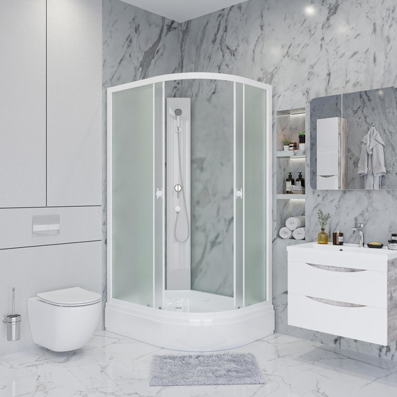 Душевая кабина Niagara Promo 100x80 см P100/80/26L/MT/BK, белый/матовое (безсиликоновая сборка) - фото 3