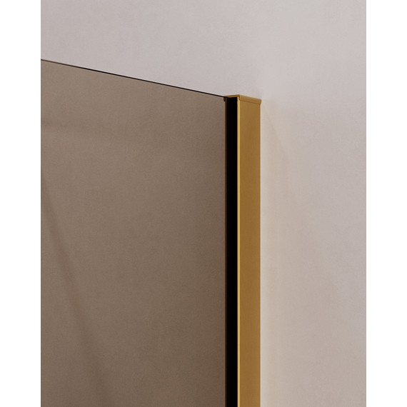 Душевое ограждение Cezares (100-110)x(100-110) см SLIDER-A-2-100/110-BR-BORO (стекло 8 мм) брашированное золото/тонированное - фото 2