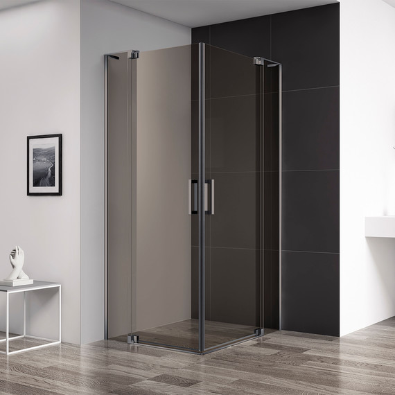 Душевое ограждение Cezares SLIDER-A-2-70/80-BR-GM (70-80)x(70-80) см (стекло 8 мм) оружейная сталь/тонированное - фото 2