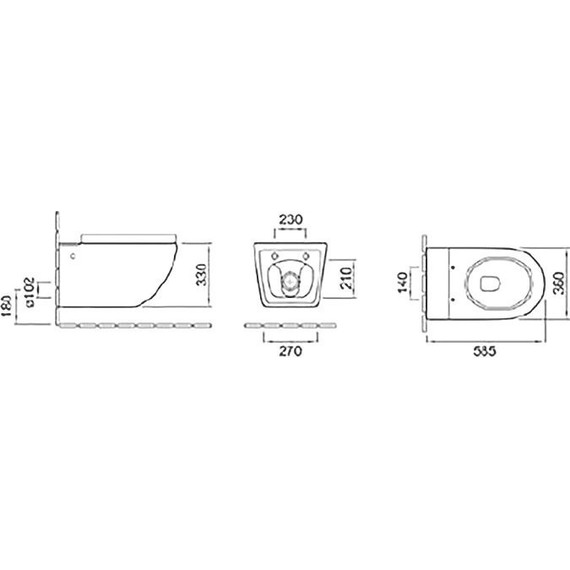 Унитаз подвесной безободковый с импульсным смывом SantiLine SL-5031 (в комплекте с инсталляцией), Цвет производителя: белый - фото 4