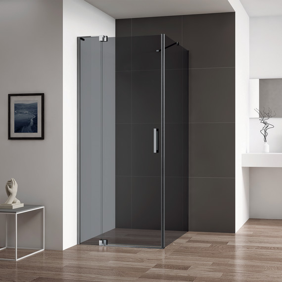 Душевое ограждение Cezares SLIDER-AH-1-100-100/110-GRIGIO-GM 100-110x100 см (стекло 8 мм) оружейная сталь/тонированное - фото 2