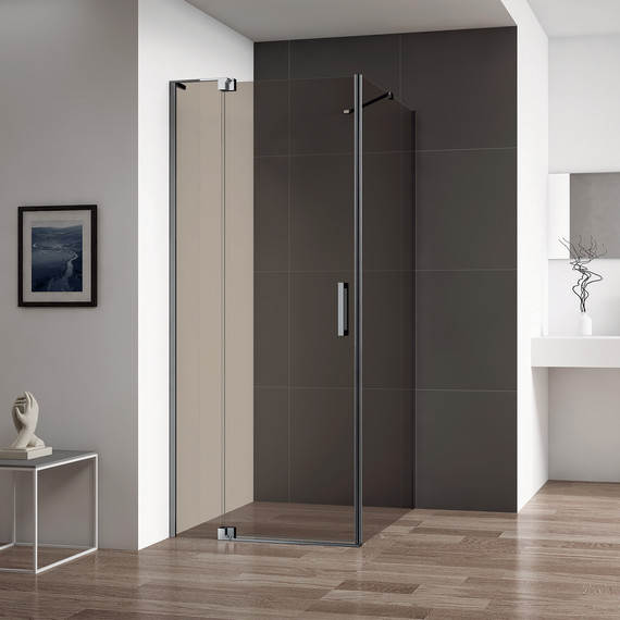 Душевое ограждение Cezares SLIDER-AH-1-100-90/100-BR-GM 90-100x100 см (стекло 8 мм) оружейная сталь/тонированное - фото 2