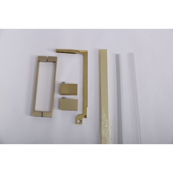 Душевое ограждение Cezares SLIDER-AH-1-80-100/110-BR-BORO 100-110x80 см (стекло 8 мм) брашированное золото/тонированное - фото 2