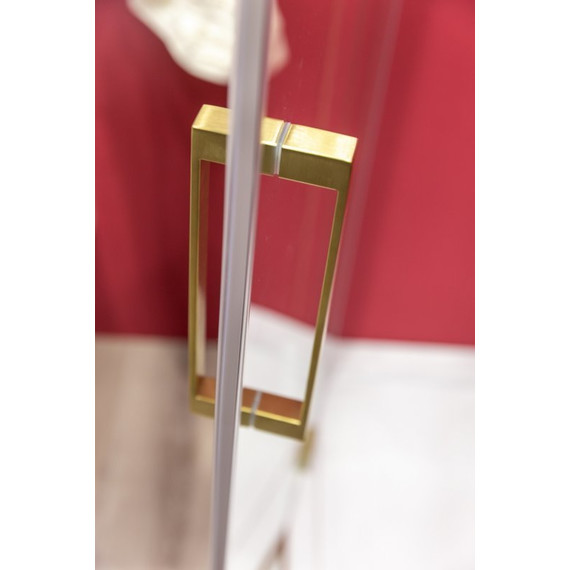 Душевое ограждение Cezares SLIDER-AH-1-80-80/90-GRIGIO-BORO 80-90x80 см (стекло 8 мм) брашированное золото/тонированное - фото 3