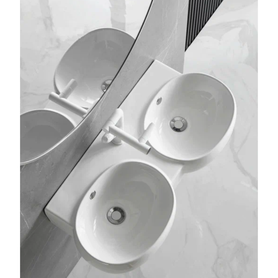 Раковина подвесная двойная CeramaLux 80 см B2004 - фото 2