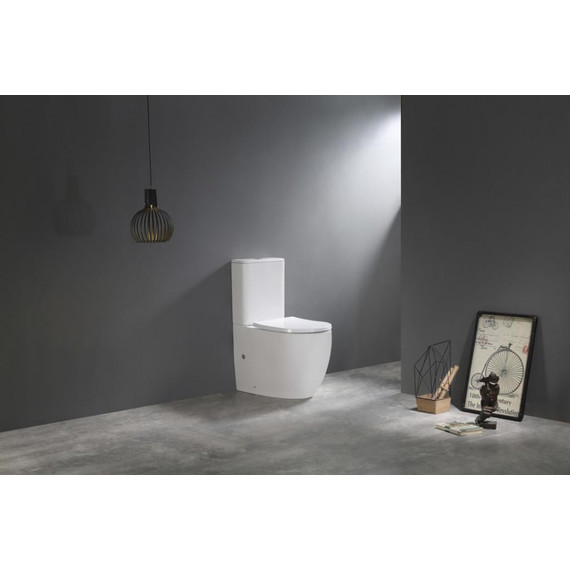 Унитаз-компакт CeramaLux TR2177 с крышкой микролифт (система смыва торнадо) с арматурой Geberit - фото 2