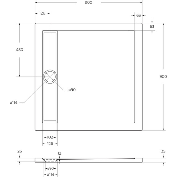 Поддон акриловый BelBagno 90х90 см TRAY-BB-DUE-A-90-4-W0 - фото 6