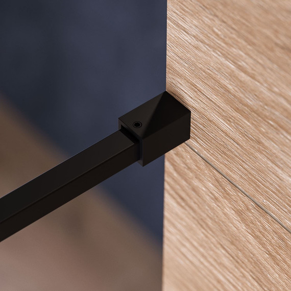 Душевая перегородка Mirsant Walk in 90 см с аксессуарами (стекло 8 мм) чёрный/прозрачное - фото 4