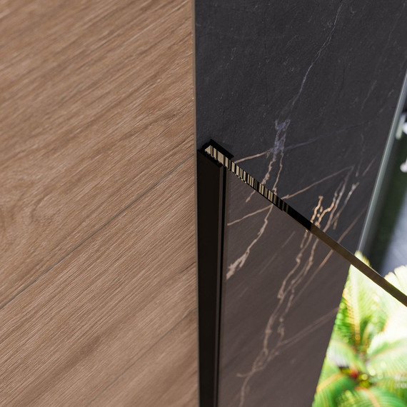 Душевая перегородка Mirsant Walk in 90 см с аксессуарами (стекло 8 мм) чёрный/прозрачное - фото 2