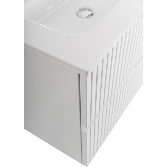 Тумба подвесная с раковиной Cezares DUET-N-1000-2C-SO-BL-L 100 см (раковина CZR-8095-100-L) bianco lucido - фото 6