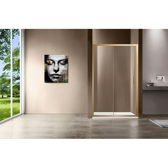 Душевая дверь Vincea Garda 135 см VDS-1G135CLG, брашированное золото/прозрачное - фото 2