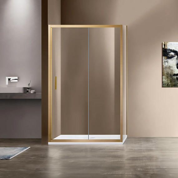 Душевое ограждение Vincea Garda 150x80 см VSR-1G8015CLG, брашированное золото/прозрачное - фото 