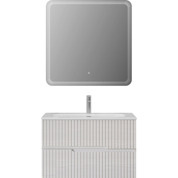 Тумба подвесная с раковиной Cezares DUET-N-800-2C-SO-FBS-P 80 см (раковина CZR-8073-80) ясень белый софт - фото 9